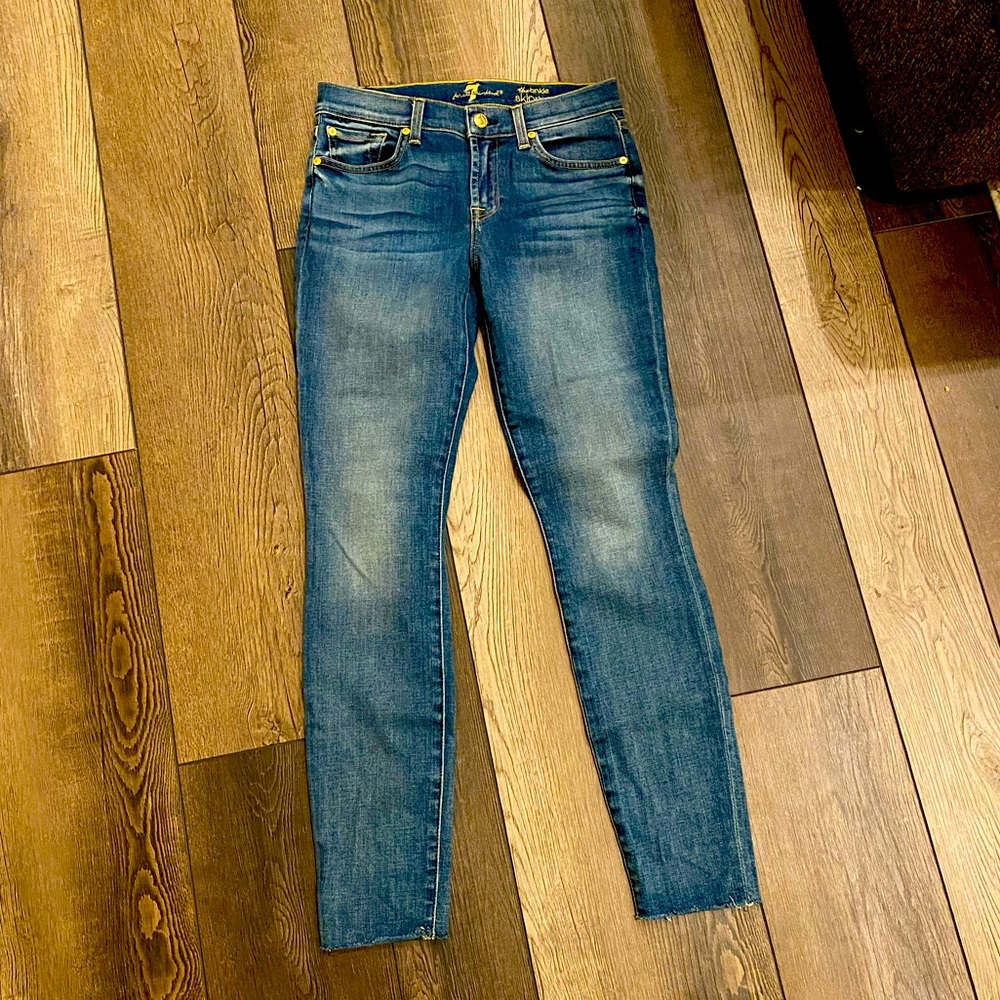 7 For All Mankind Skinny Ankle Light Wash Jeans